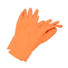 ถุงมือสีส้มตุ๊กแกPVCรวมไซส์